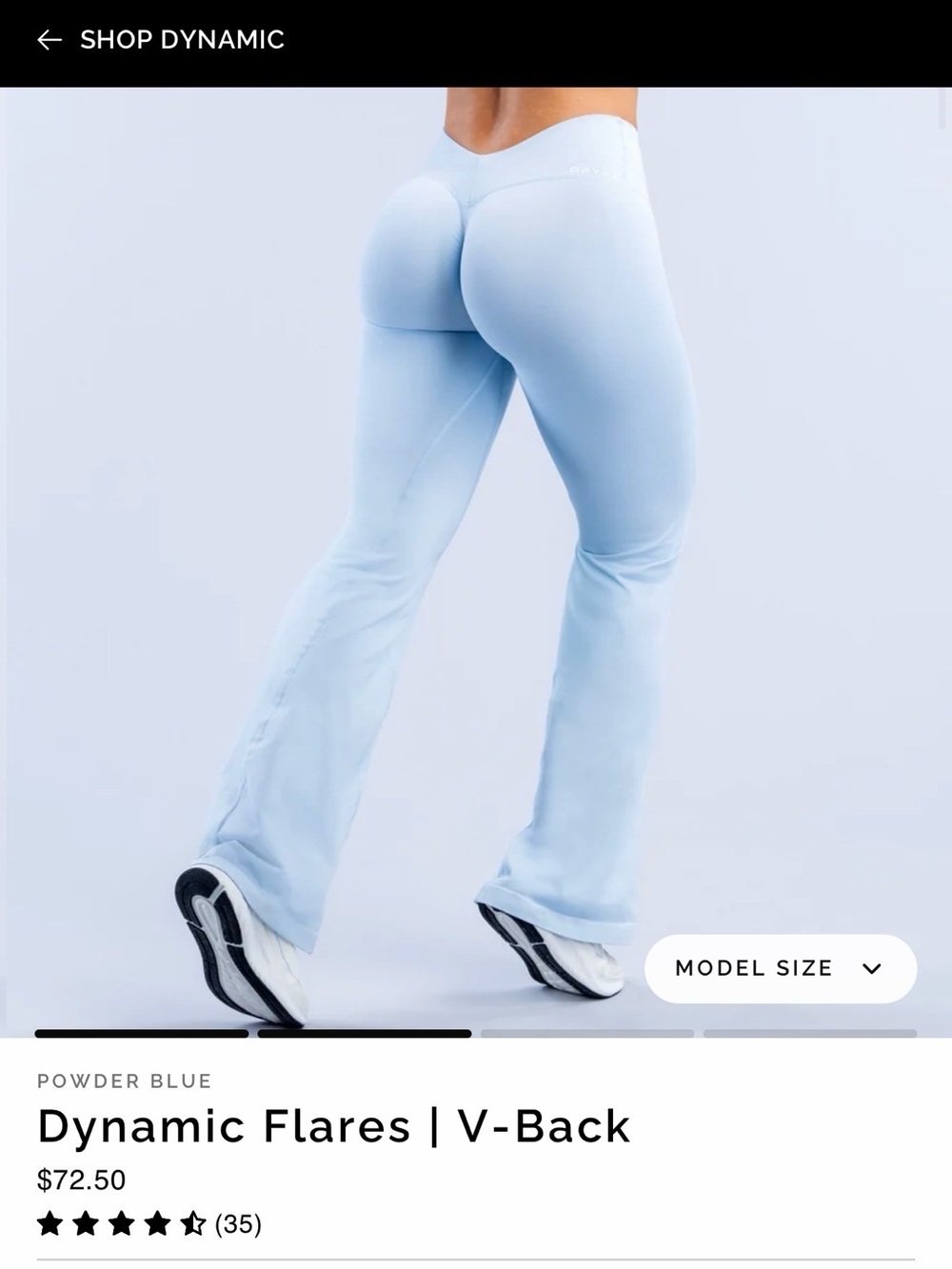 Dynamic Flares V-Back Bottoms in Powder Blue